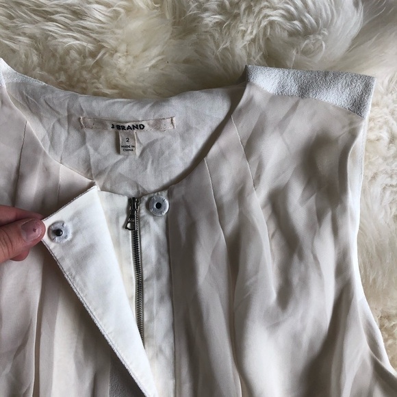 J Brand Ivory Shift Zip Front Mini Dress 2 - Picture 4 of 6